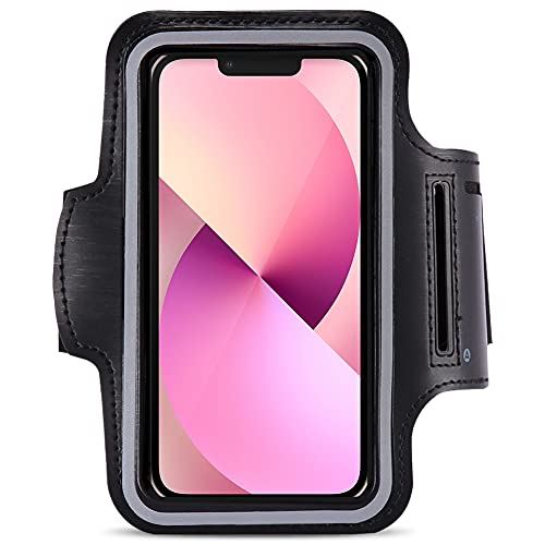 Jogging Tasche kompatibel mit Apple iPhone 15 14 13 / Pro Handy Hülle Sport Lauf Armband Fitnesstasche von NAUCI