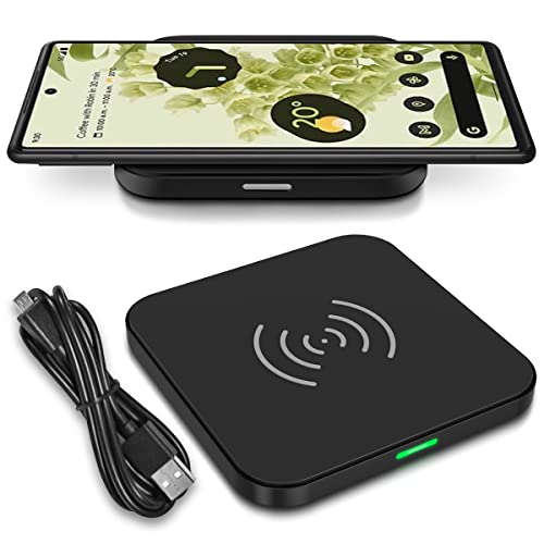 NAUCI QI Wireless Schnell Ladegerät kompatibel mit Google Pixel Fold 8/8 Pro / 7a / 7/7 Pro Ladematte 10W Kabellos Charger Induktives Universal Schnellladegerät Ladestation Schwarz von NAUCI