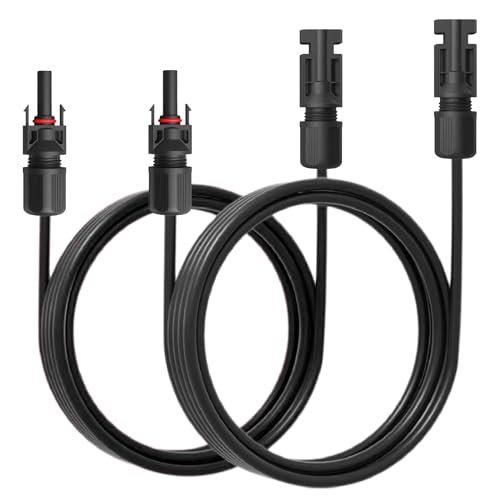 NAUCI Solar Verlängerungskabel für Solarpanel - Solarkabel Schwarz mit PV Stecker/Buchse - Photovoltaik-Stecker - Kabel 4 mm² / 6 mm² - Solarstecker, Länge:2X 45M 6mm² von NAUCI