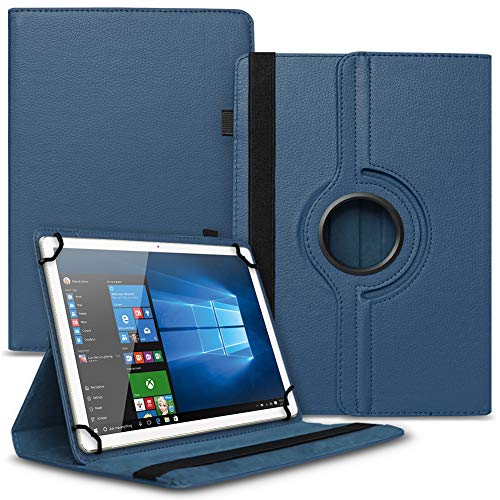 NAUCI Tablet Hülle kompatibel für Samsung Galaxy Note 10.1 2014 Edition Tasche Schutzhülle Case Universal Cover aus Kunst-Leder 360° Drehbar, Farbe:Blau von NAUCI