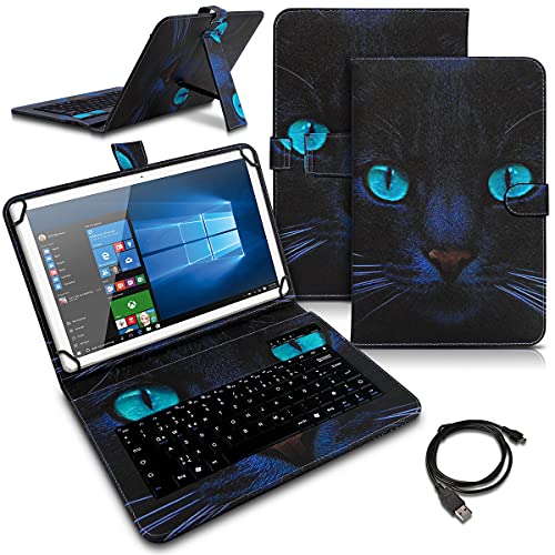 NAUCI Tablet Hülle kompatibel mit ACER Iconia Tab P10 P11 A10 Tasche Tastatur Bluetooth Keyboard QWERTZ Schutzhülle Cover Standfunktion Schutz Case, Farben:Motiv 4 von NAUCI