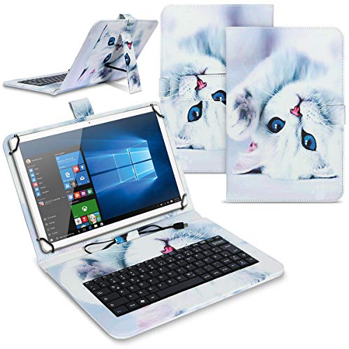 NAUCI Tablet Hülle kompatibel mit ACER Iconia Tab P10-11 Tasche Tastatur Keyboard QWERTZ Schutzhülle Cover Standfunktion USB Schutz Case, Farben:Motiv 2 von NAUCI