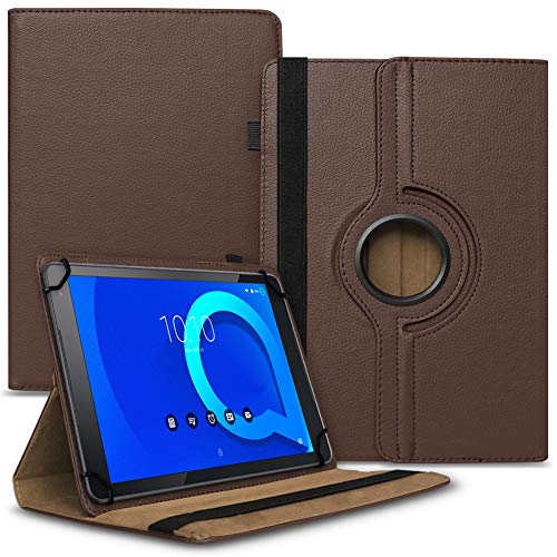 NAUCI Tablet Hülle kompatibel mit Alcatel 1T 10 Tasche Schutzhülle Case Schutz Cover 360° Drehbar 10.1 Zoll Etui, Farbe:Braun von NAUCI