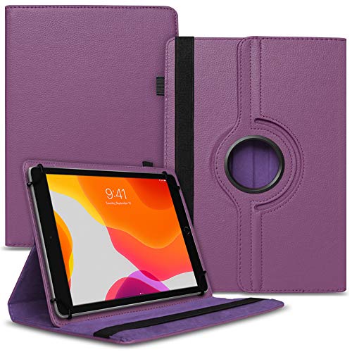 NAUCI Tablet Hülle kompatibel mit Happybe MB1001 Tasche Schutzhülle Case Universal Cover 10,1 Zoll aus Kunst-Leder Standfunktion 360° Drehbar, Farben:Lila von NAUCI