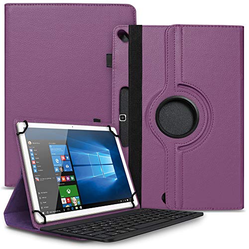 NAUCI Tablet Hülle kompatibel mit Teclast T50 T45 T40 Pro Tasche Schutzhülle Bluetooth Case Universal Keyboard Cover Standfunktion 360° Drehbar, Farben:Lila von NAUCI