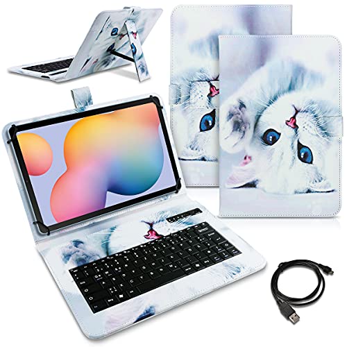 NAUCI Tablet Hülle kompatibel mit Xiaomi Pad 6/6 Pro 11 Zoll Tasche Tastatur Bluetooth Keyboard QWERTZ Schutzhülle Cover Standfunktion Schutz Case, Farben:Motiv 2 von NAUCI