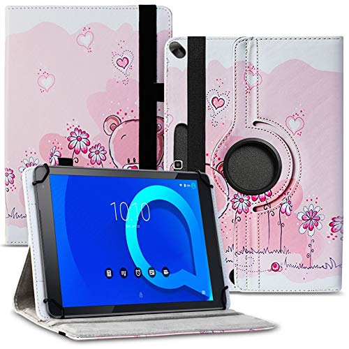 NAUCI Tablet Schutz Hülle kompatibel für Alcatel 1T 10 aus hochwertigem Kunstleder mit Standfunktion 360° Drehbar Schutz und Design, Farben:Motiv 2 von NAUCI