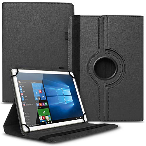 NAUCI Tablet Tasche kompatibel für Lenovo Tab M8 HD Hülle Schutzhülle aus Kunstleder Standfunktion 360° Drehbar Cover Universal Case, Farben:Schwarz von NAUCI