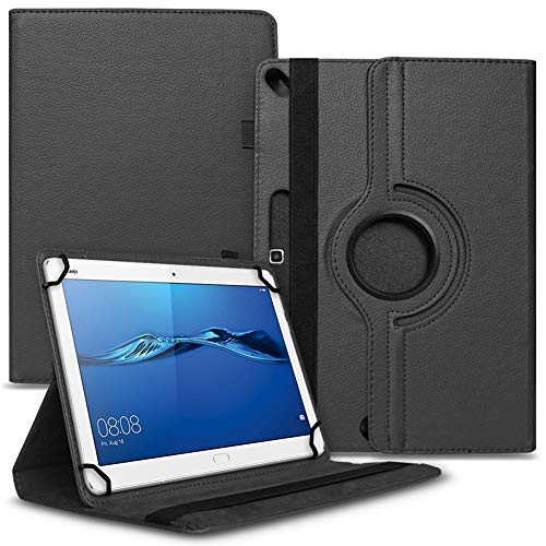 NAUCI Tasche Hülle kompatibel für Huawei MediaPad M3 Lite 10 Tablet Cover Schutz Case Schutzhülle 360° Drehbar, Farbe:Schwarz von NAUCI