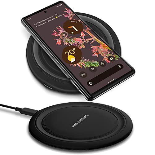 QI Wireless Ladegerät 15W Ladematte kompatibel mit Google Pixel 9a / 9/9 Pro / 9 Pro XL Ladestation Kabellos Charger Induktives Universal Schnellladegerät, Farben:Schwarz von NAUCI