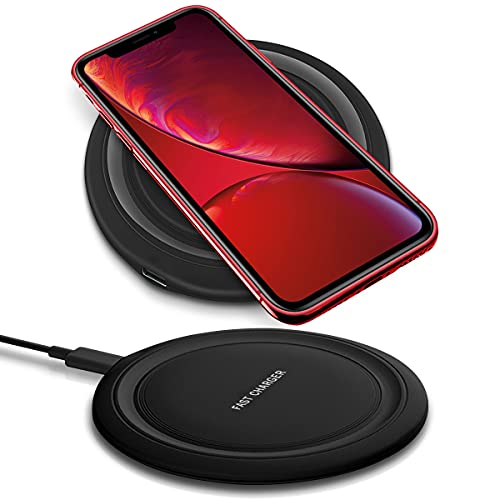 QI Wireless Ladegerät 15W kompatibel mit Apple iPhone SE 2022 2020 Ladestation Kabellos Charger Induktives Universal Schnellladegerät, Farben:Schwarz von NAUCI