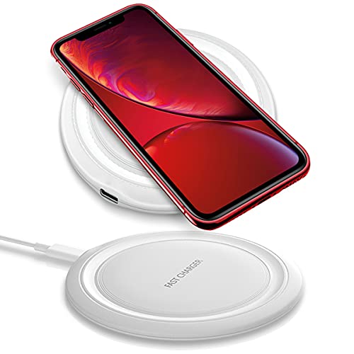 QI Wireless Ladegerät 15W kompatibel mit Apple iPhone SE 2022 2020 Ladestation Kabellos Charger Induktives Universal Schnellladegerät, Farben:Weiß von NAUCI