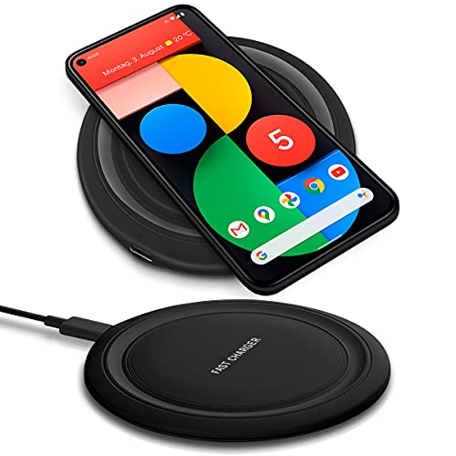 QI Wireless Ladegerät 15W kompatibel mit Google Pixel 9/9 Pro / 9 Pro XL Ladestation Kabellos Charger Induktives Universal Schnellladegerät, Farben:Schwarz von NAUCI