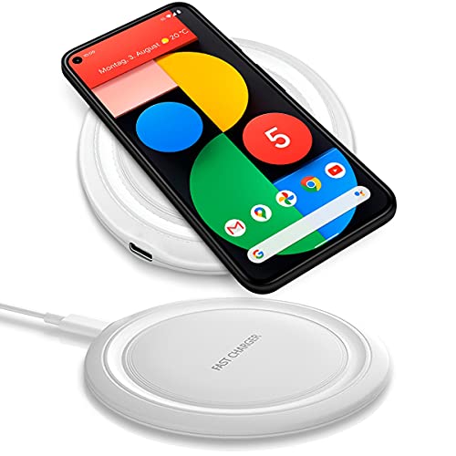 QI Wireless Ladegerät 15W kompatibel mit Google Pixel 9/9 Pro / 9 Pro XL Ladestation Kabellos Charger Induktives Universal Schnellladegerät, Farben:Weiß von NAUCI