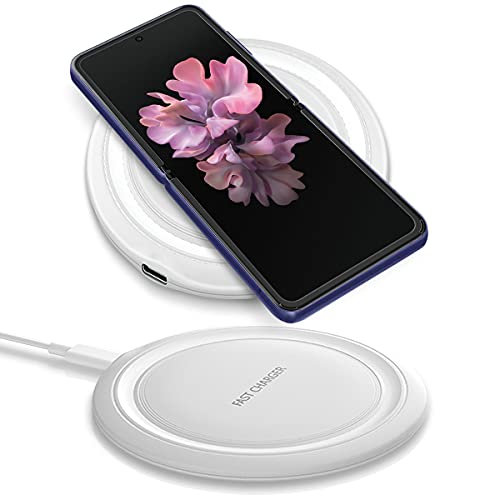 QI Wireless Ladegerät 15W kompatibel mit Samsung Galaxy Z Flip 6 5 4 3 Fold 6 5 4 3 2 Ladestation 15W Ladematte Kabellos Charger Induktives, Farben:Weiß von NAUCI