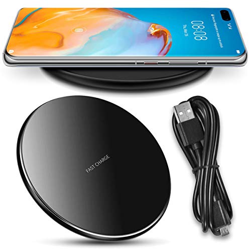 QI Wireless Ladegerät kompatibel mit Huawei P60 P50 P40 P30 Pro Plus Ladestation Kabellos Charger Induktives Universal Schnellladegerät 10W, Farben:Schwarz von NAUCI