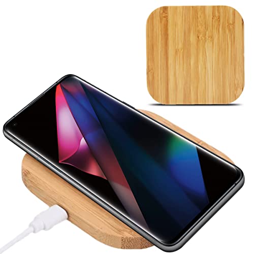 QI Wireless Ladestation aus Bambus 15W kompatibel mit Apple iPhone 16 16e 15 14 Pro/Pro Max Kabelloser Charger Induktives Ladegerät aus Echtholz von NAUCI