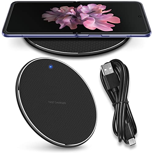 Wireless QI Ladestation 15W kompatibel mit Samsung Galaxy Z Flip 6 5 4 3 Fold 6 5 4 3 2 Ladematte Induktives Ladegerät Kabellose Universal Schnellladestation, Qi Handys:Samsung Galaxy Z Flip 4 von NAUCI