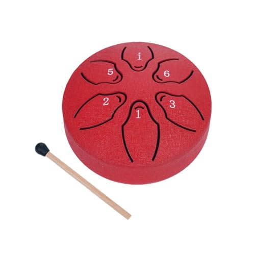 7,6 cm 6-Ton-Stahlzungentrommel Mini Handheld Pan Drums Drumsticks Musical Instrumen Geschenke Zubehör Percussion P5a8 mit von NAUXIU