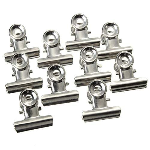 NAUXIU 10 Stück Edelstahl-Clips, Eisen, Ticket, Metallscheine Versiegelung, Mehrzweck-Klemme, Beutel-Clip, Greiffest NAUXIU 10 Stück Edelstahl-Clips, Eisen, Ticket, Metallscheine Versiegelung, Mehrzweck-Klemme, Beutel-Clip, Greiffest von NAUXIU