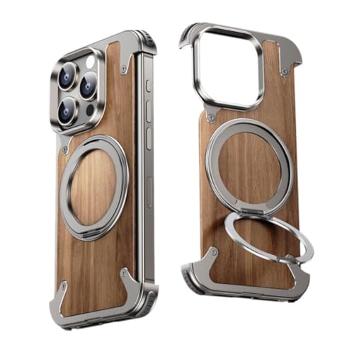 NAUXIU Magnetisches Handy für 16/16 Pro Max Cover aus Walnussholz, um 360 Grad drehbar, U6m3-Ständer, Metallhalterung NAUXIU Magnetisches Handy für 16/16 Pro Max Cover aus Walnussholz, um 360 Grad drehbar, U6m3-Ständer, Metallhalterung von NAUXIU