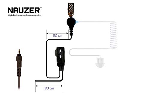 NAUZER Pin 39-CLP Professioneller Tubular Micro-Ohrhörer mit PTT, speziell für laute Umgebungen, militärische, sichere oder industrielle Verwendung für Motorola CLP von NAUZER
