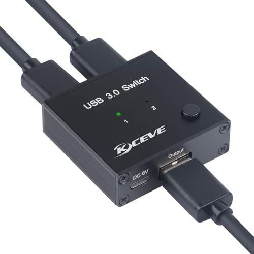 USB 3.0 Switch Selector, 2 In 1 Out USB Switcher For 2 Computers Share 1 USB Devices, Mouse, Keyboard, Scanner, Printer, Etc von NAWEN