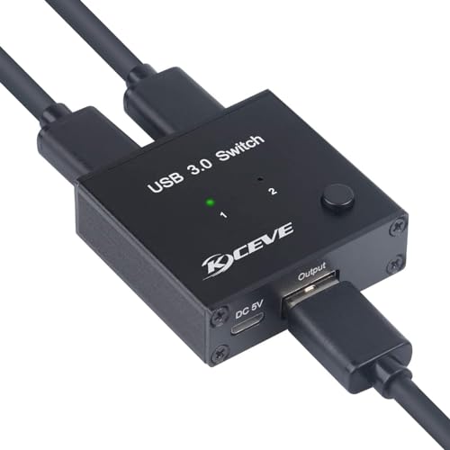 USB 3.0 Switch Selector, 2 In 1 Out USB Switcher for 2 Computers Share 1 USB Devices, Mouse, Keyboard, Scanner, Printer, Etc von NAWEN