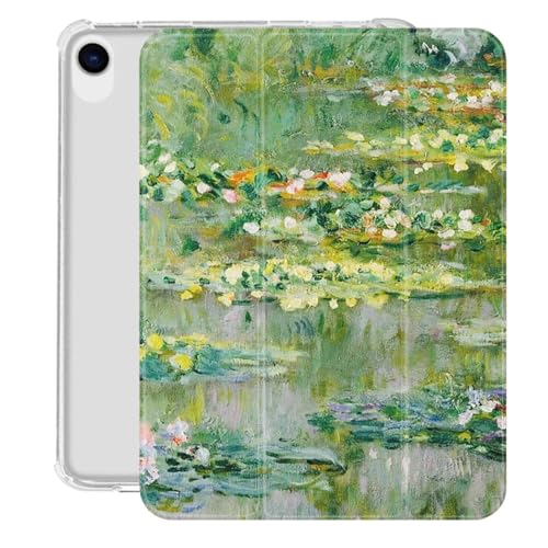 NAWVNMI Hülle Für Ipad 10. Generation – Monet's Water Lilies On The Lake Bedruckte Hülle Mit Stifthalter Für 2022 10,9 Zoll, Transparente Rückseite Ipad 10 Hülle, 10. Generation Ipad Hülle F von NAWVNMI