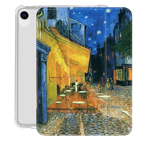 Hülle Für Ipad Der 10. Generation 2022–10,9 Zoll Ipad-Hülle Mit Schlanker Schale Und Dreifach Faltbarem Smart Stand Cover – Van Gogh-Open-Air Cafe Bedruckte Schutzhülle Aus TPU Für Da von NAWVNMI