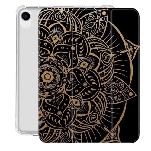 Hülle Kompatibel Mit Ipad 6. Generation (2018)/Ipad 5. Generation (2017) 9,7 Zoll, Stoßfeste Schale, Dreifach Faltbarer Ständer, Transparente Rückseite Mit Stifthalter – Retro-Mandala-M von NAWVNMI