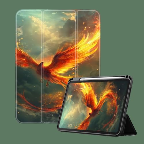 Hülle Passend Für Ipad 9. Generation 2021/8. Generation 2020/7. Generation 2019, Ipad 10.2 Hülle – Schlanke, Dreifach Faltbare Hülle Mit Automatischem Wake/Sleep – Red Fire Phoenix von NAWVNMI