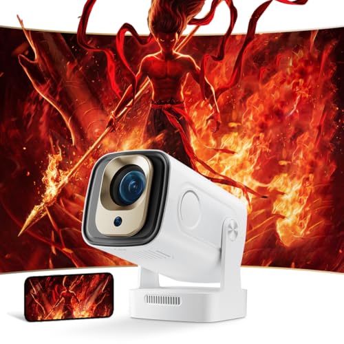 Tragbarer Mini-4K-Projektor, 1080P HD, Autofokus, integrierte Lautsprecher, kabellose Bildschirmprojektion, Heimkino, Camping im Freien, Bildschirmfreigabe für Mobiltelefone von NAXBEY