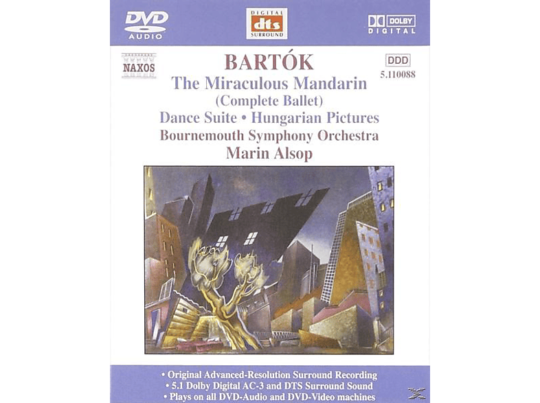 Marin Bournemouth Symphony Orchestra & Alsop - Bartók: The Miraculous Mandarin, Dance Suite, Hungarian Pict (DVD-Audio Album) von NAXOS AV