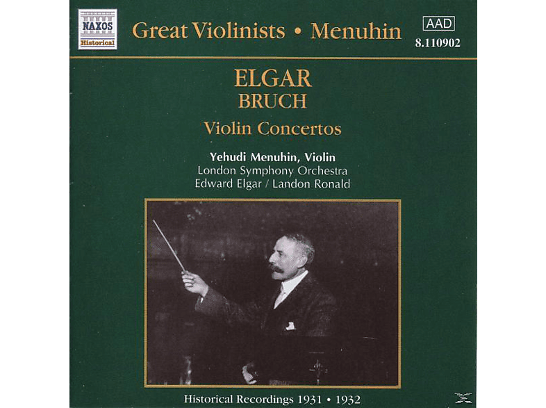 VARIOUS, Menuhin/Elgar/Ronald/LSO - Violinkonzerte (CD) von NAXOS HIST
