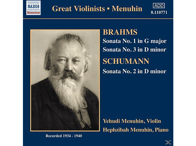 Yehudi Menuhin, Menuhin,Yehudi/Menuhin,Hephzibah - Violinsonaten (CD) von NAXOS HIST