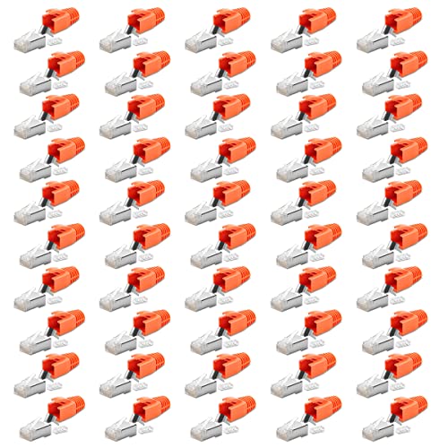 100x Netzwerkstecker Netzwerk DSL Stecker CAT7 CAT6 CAT6A CAT5 RJ45 DSL LAN vergoldete Kontakte Knickschutz Crimpstecker von NAmobile