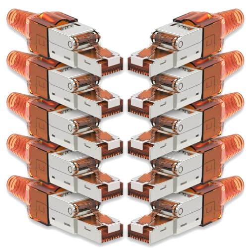 10x Netzwerk Stecker CAT 7 Werkzeuglos RJ45 CAT7 Netzwerkstecker für Verlegekabel LAN Kabel Stecker ohne Werkzeug werkzeugfrei Patchkabel Netzwerkkabel 10x Netzwerk Stecker CAT 7 Werkzeuglos RJ45 CAT7 Netzwerkstecker für Verlegekabel LAN Kabel Stecker ohne Werkzeug werkzeugfrei Patchkabel Netzwerkkabel von NAmobile