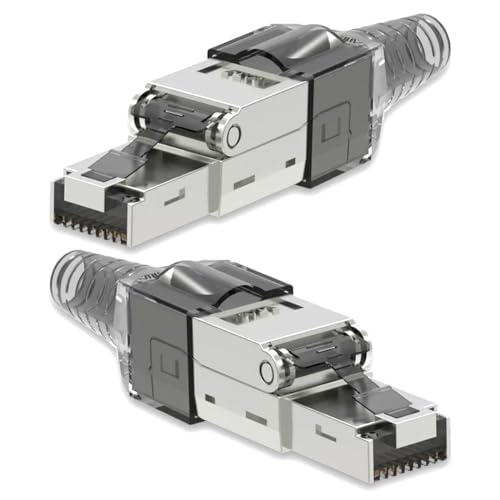 2X Netzwerk Stecker CAT 7 Werkzeuglos RJ45 CAT7 Netzwerkstecker für Verlegekabel LAN Kabel Stecker ohne Werkzeug werkzeugfrei Patchkabel Netzwerkkabel von NAmobile