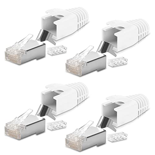 4X Netzwerkstecker Netzwerk DSL Stecker CAT7 CAT6 CAT6A CAT5 RJ45 DSL LAN vergoldete Kontakte Knickschutz von NAmobile