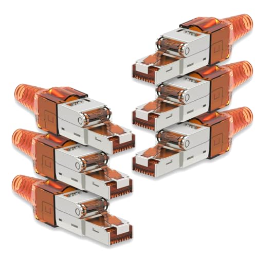 6X Netzwerk Stecker CAT 7 Werkzeuglos RJ45 CAT7 Netzwerkstecker für Verlegekabel LAN Kabel Stecker ohne Werkzeug werkzeugfrei Patchkabel Netzwerkkabel von NAmobile