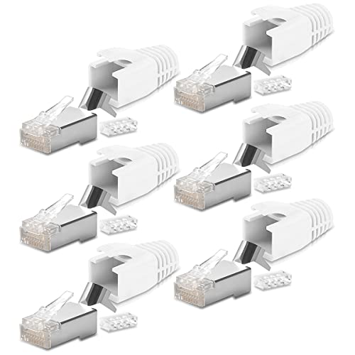 6X Netzwerkstecker Netzwerk DSL Stecker CAT7 CAT6 CAT6A CAT5 RJ45 DSL LAN vergoldete Kontakte Knickschutz von NAmobile