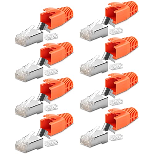 8X Netzwerkstecker Netzwerk DSL Stecker CAT7 CAT6 CAT6A CAT5 RJ45 DSL LAN vergoldete Kontakte Knickschutz von NAmobile