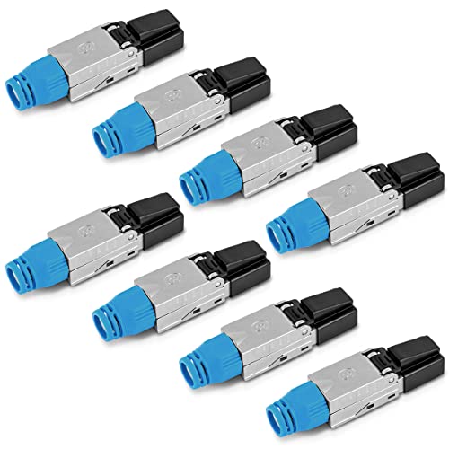 NAmobile 8X CAT 8 CAT 8.1 RJ45 Netzwerkstecker werkzeuglos CAT7 CAT6 CAT6a CAT5 CAT5e LAN Kabel Netzwerk Stecker ohne Werkzeug werkzeugfrei Crimpstecker für Patchkabel Netzwerkkabel Verlegekabel von NAmobile