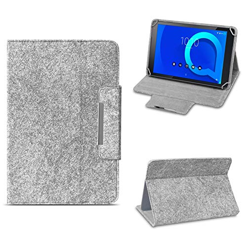 NAmobile Filz Hülle für Alcatel 3T 10 Tablet Tasche umweltfreundlichem Filz praktischer Standfunktion Schutztasche 10.0 Zoll Stand Cover Schutz Case, Farben:Hell Grau von NAmobile