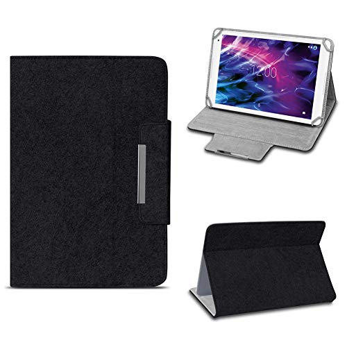 NAmobile Filz Hülle für Medion Lifetab P10612 Tablet Tasche umweltfreundlichem Filz praktischer Standfunktion Schutztasche 10.1 Zoll Stand Universal Cover Schutz Case, Farben:Schwarz von NAmobile