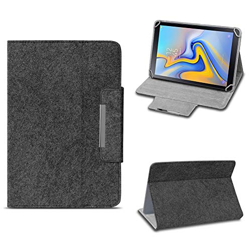 NAmobile Filz Hülle kompatibel für Samsung Galaxy Tab A 10.1 2019 Tablet Tasche umweltfreundlichem Filz praktischer Standfunktion Schutztasche 10.1 Zoll Stand Cover Schutz Case, Farben:Dunkel Grau von NAmobile