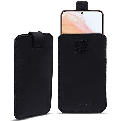 NAmobile Handy Hülle kompatibel für Samsung Galaxy S21 5G Leder Tasche Schwarz Schutzhülle Case Cover Pull Tab NAmobile Handy Hülle kompatibel für Samsung Galaxy S21 5G Leder Tasche Schwarz Schutzhülle Case Cover Pull Tab von NAmobile