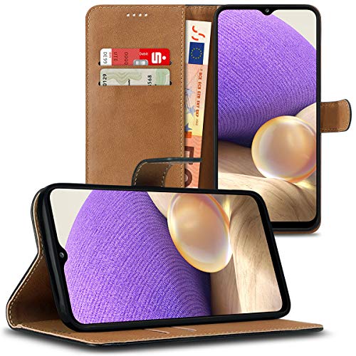 NAmobile Handy Schutz Hülle passend für Samsung Galaxy A32 5G Tasche Cover Schutzhülle Flip Slim Case Klapphülle Schwarz mit Kartenfächern, Smartphone:Samsung Galaxy A32 5G von NAmobile