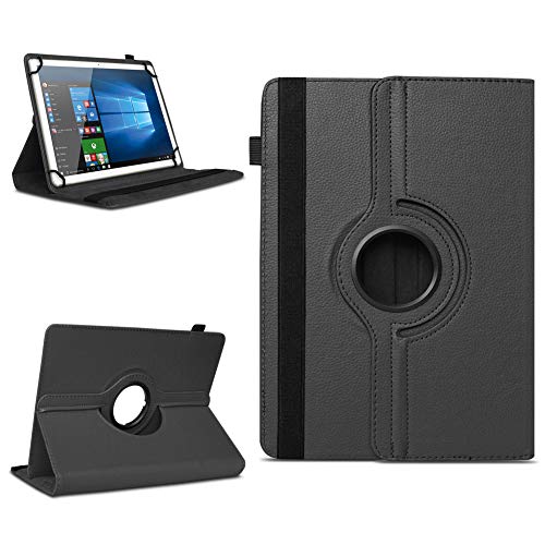 NAmobile Schutzhülle kompatibel für Acer Iconia One 10 B3-A30 Tasche Universal Tablet Hülle aus Kunstleder Standfunktion 360 Drehbar, Farben:Schwarz von NAmobile